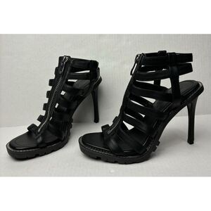 Women's DKNY Ralina Caged Strappy High‎ Heel Sandals Black shoes 8.5 NWOB 7311
